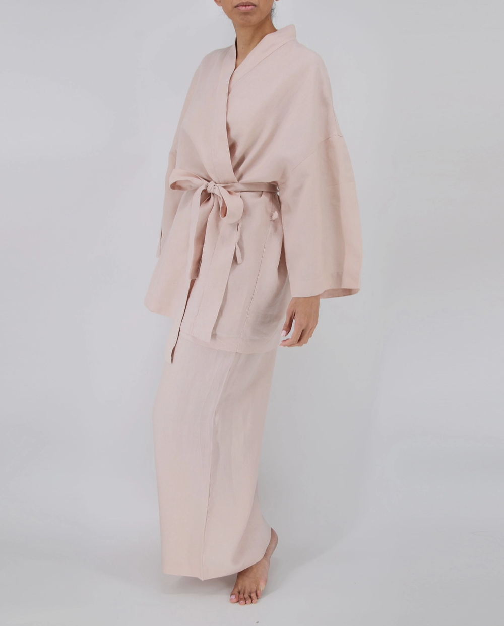 Naoko Linen Kimono Sleepwear Set — Tao Holistics